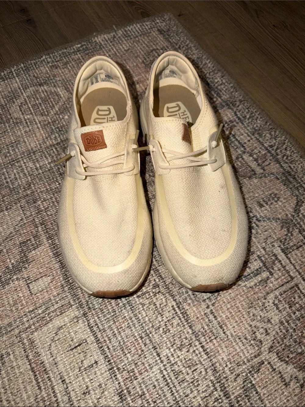Hey Dude Men's Slip-On Loafers in Cream